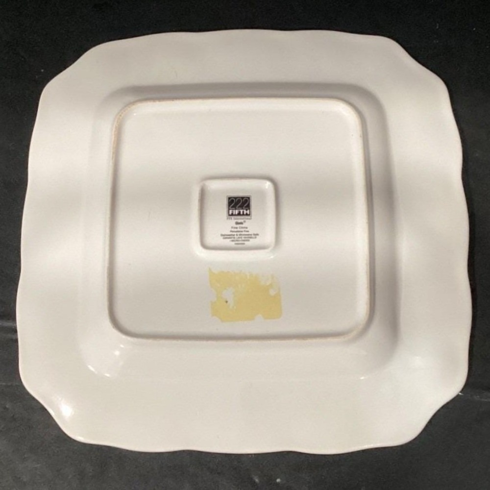 222 FIFTH Gisela 2 Square Dinner Plates All Over Pattern Floral * - Picture 4 of 13